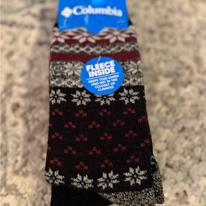 Columbia Men's Winter Pattern Socks - Black, Gray, and Burgundy